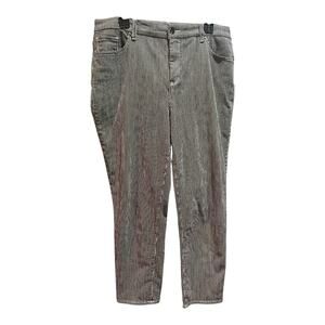Chico’s So Slimming Jeans Women Sz 2.5 (14) Pinstriped Girlfriend Stretch Pants